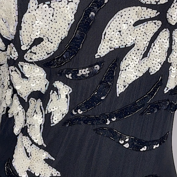 Cachè One Shoulder Sequined Evening Gown Formal Black Tie Full Length Small - Picture 10 of 13